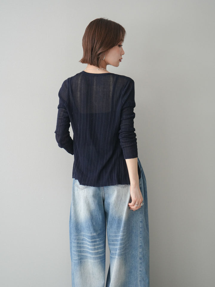 [予約]インナーレースキャミソール＆カーディガンアンサンブル/navy