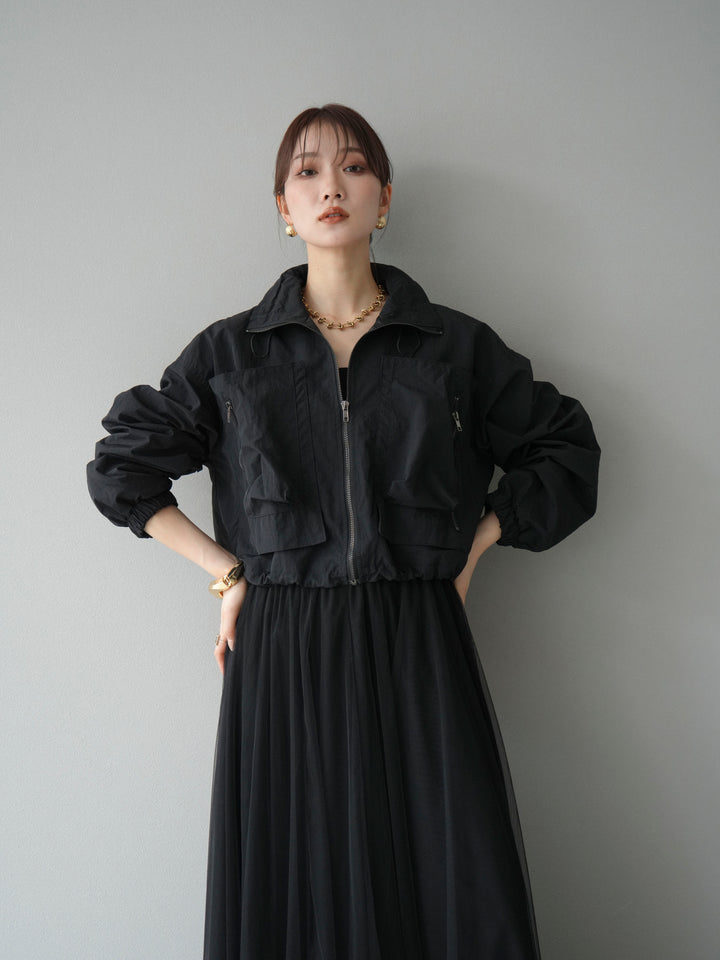 [予約]ポケットデザインショートブルゾン/ブラウン