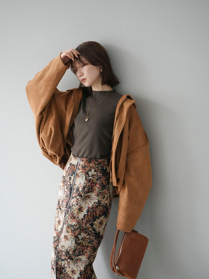 [SET] 麂皮外套上衣 + 小領法式針織上衣（2 組）