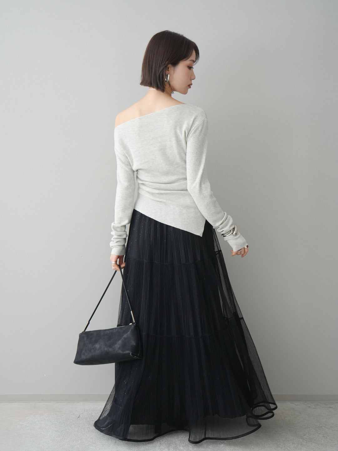 [SET]ラメプリーツレイヤードチュールロングスカート+ラメプリーツレイヤードチュールロングスカート(2set)