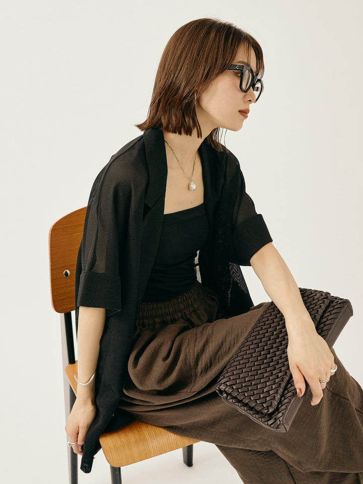 【Allure】[SET]メッシュハーフテーラードジャケット+メッシュハーフテーラードジャケット(2set)