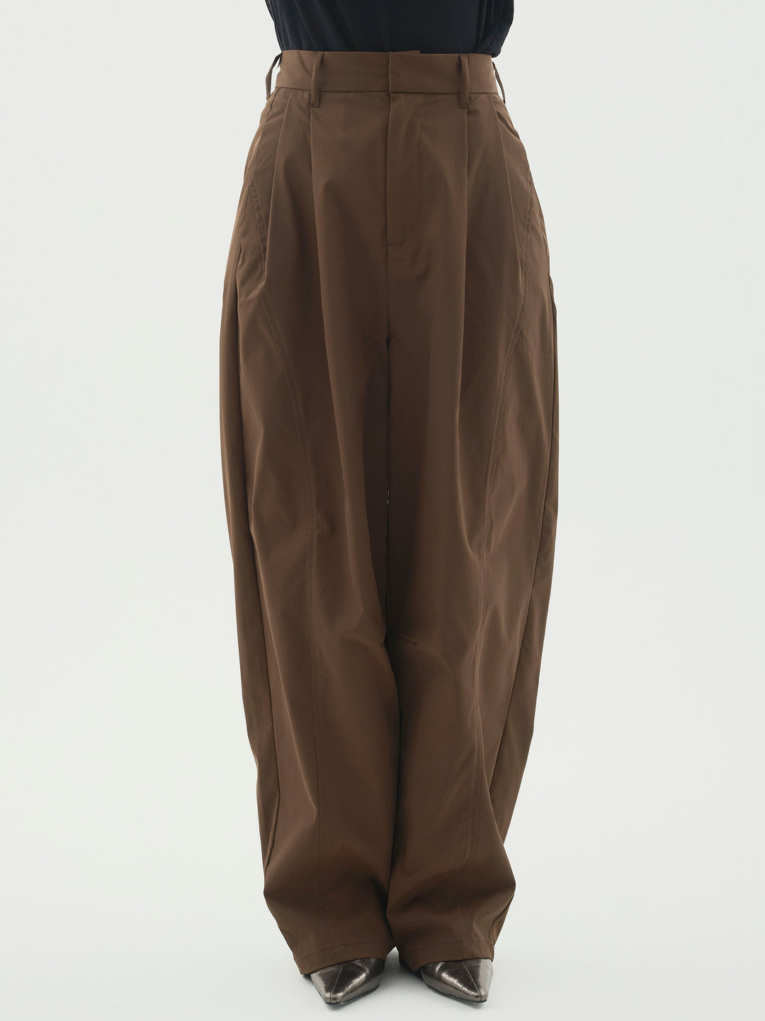[予約]タフタワイドカーブパンツ/ブラウン