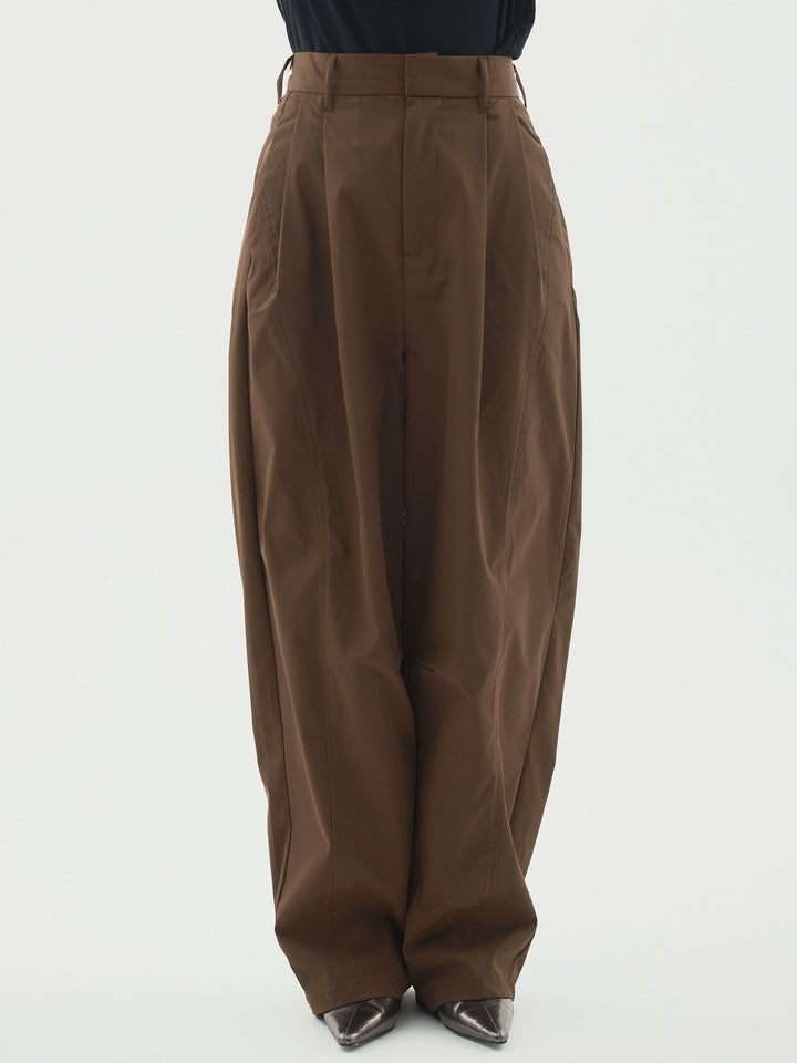[予約]タフタワイドカーブパンツ/ブラウン