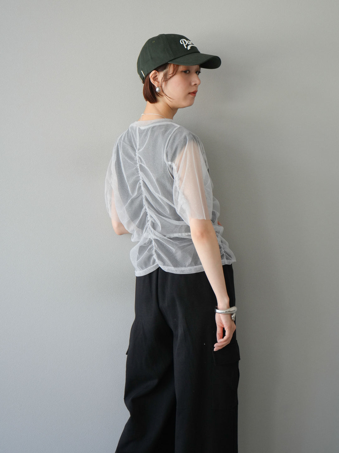 [SET]ラメチュールシャーリングプルオーバー+ウエストラインサイドポケットスウェットパンツ(2set)