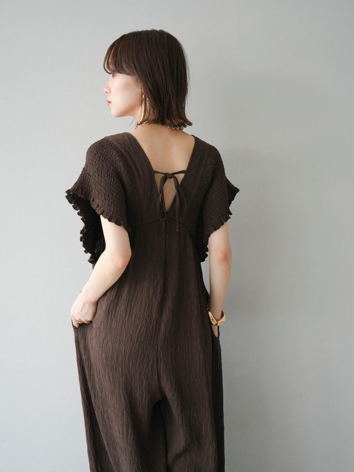 [SET]楊柳シャーリングサロペット+楊柳シャーリングサロペット(2set)