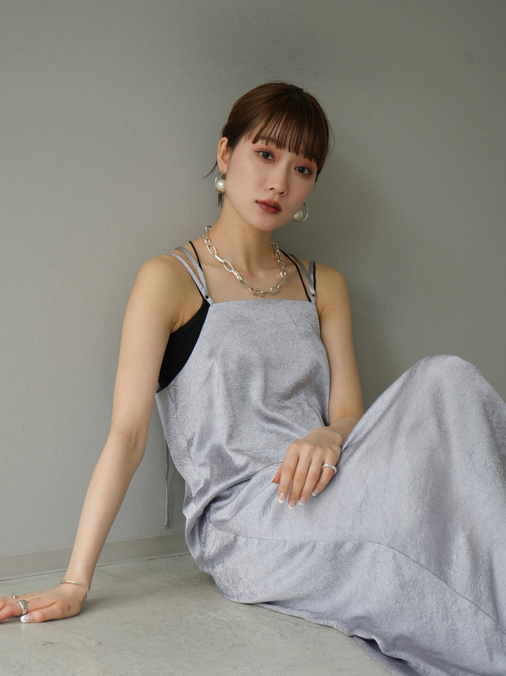 [Pre-order] Washer Satin Camisole Dress/Silver