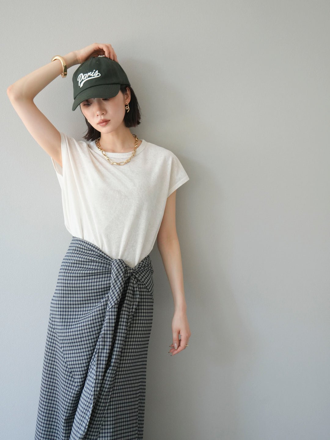 [SET]シアーベロアプルオーバー+サイド巻きツイルスカート(2set)