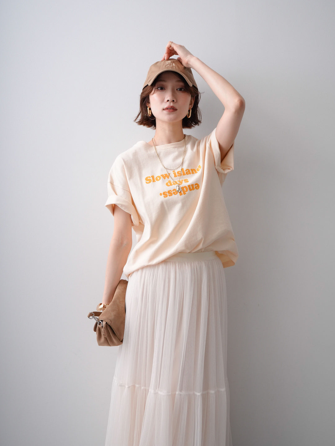[予約]フロッキーロゴTEE/beige