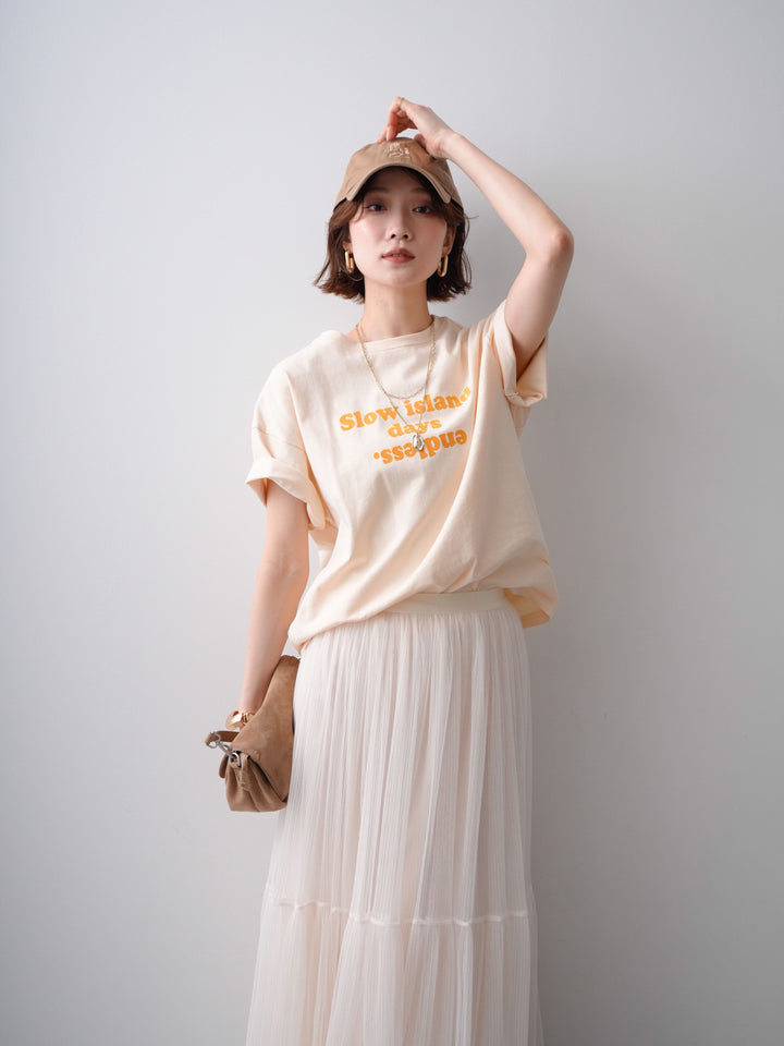 [予約]フロッキーロゴTEE/beige