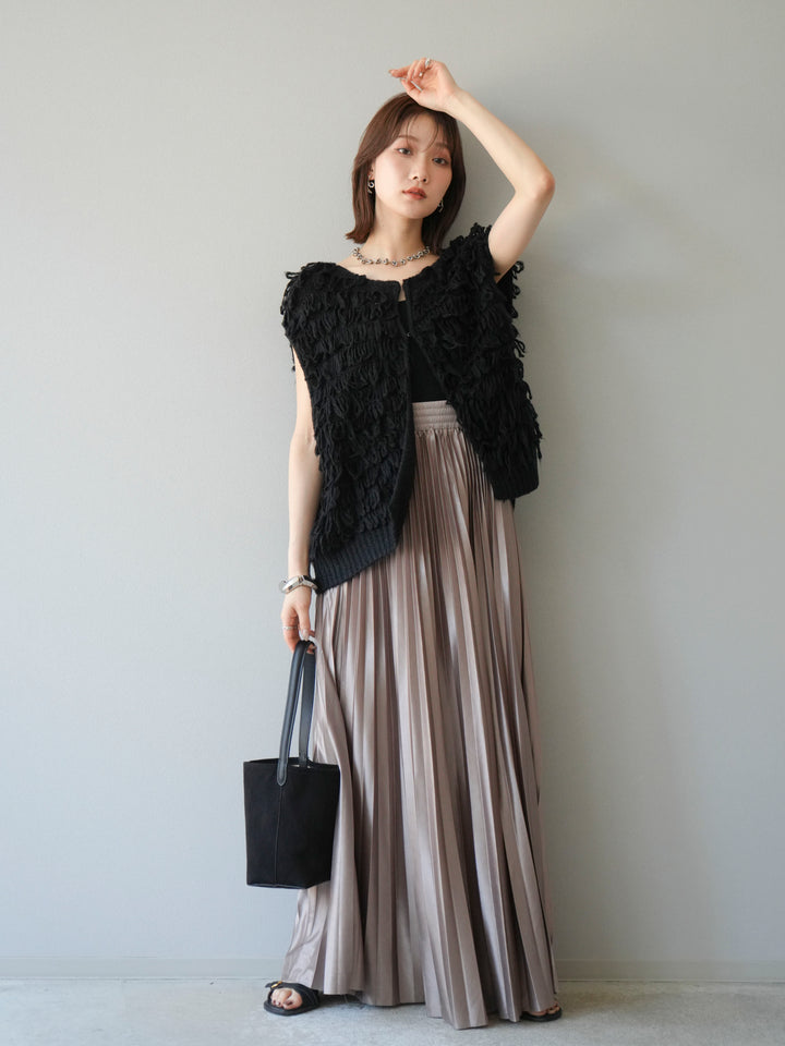 [予約]ループデザインベスト/ブラック