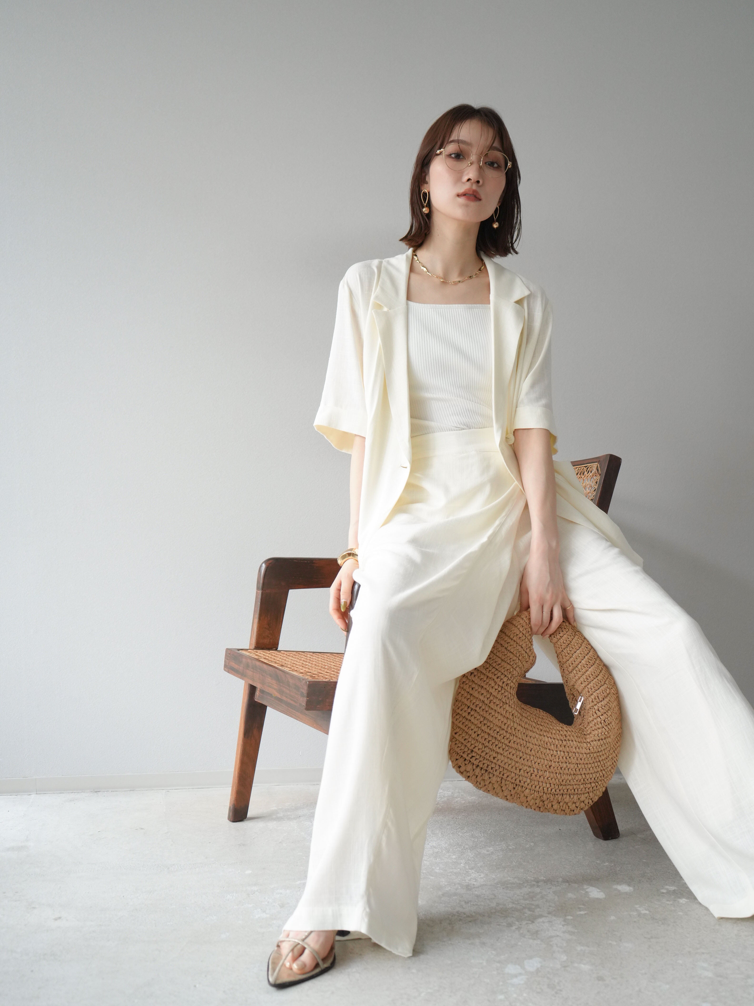 予約]ライトリネンハーフスリーブジャケット/オフ – Lumier