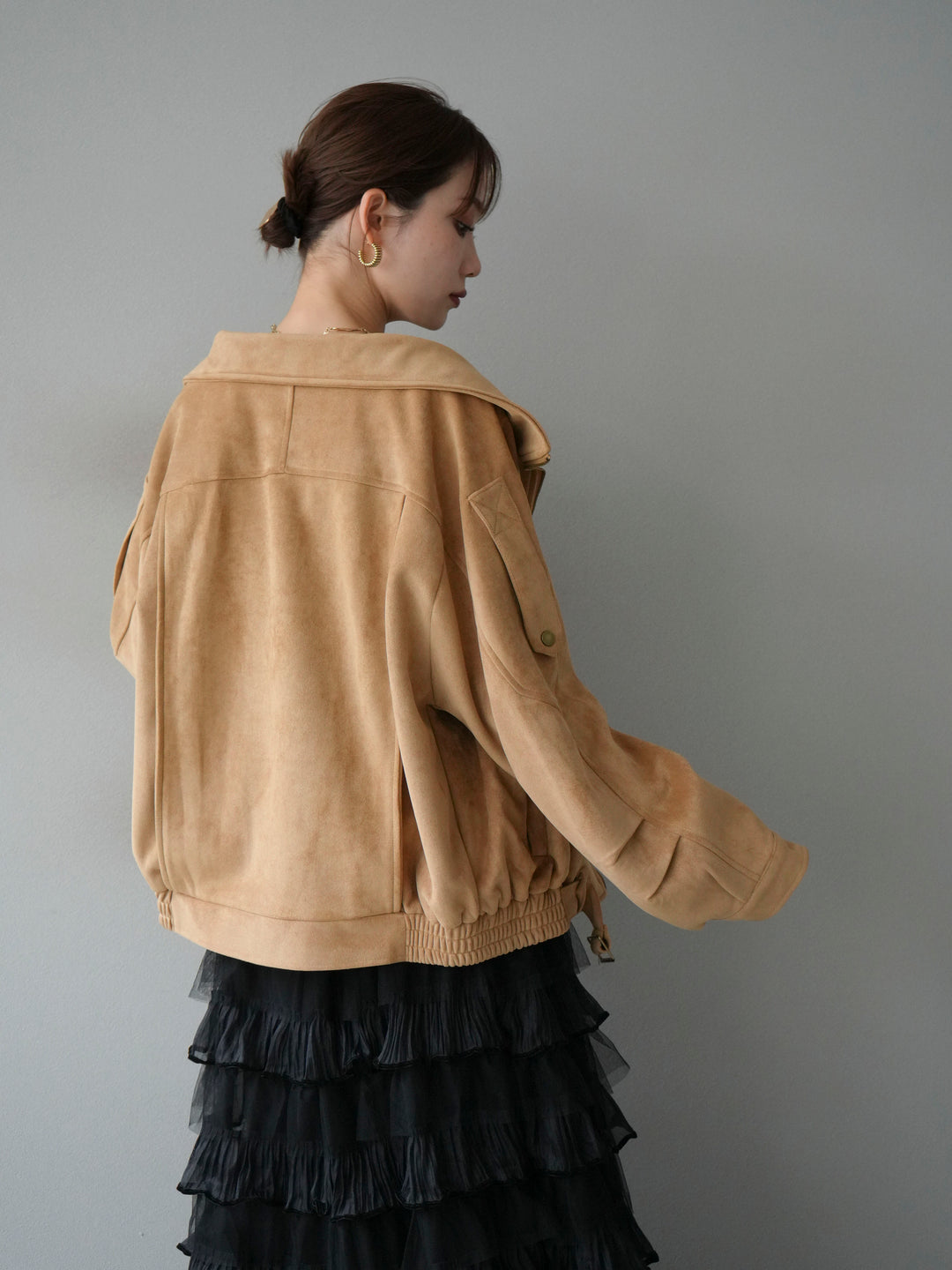 [予約]スエードライダースジャケット/ベージュ