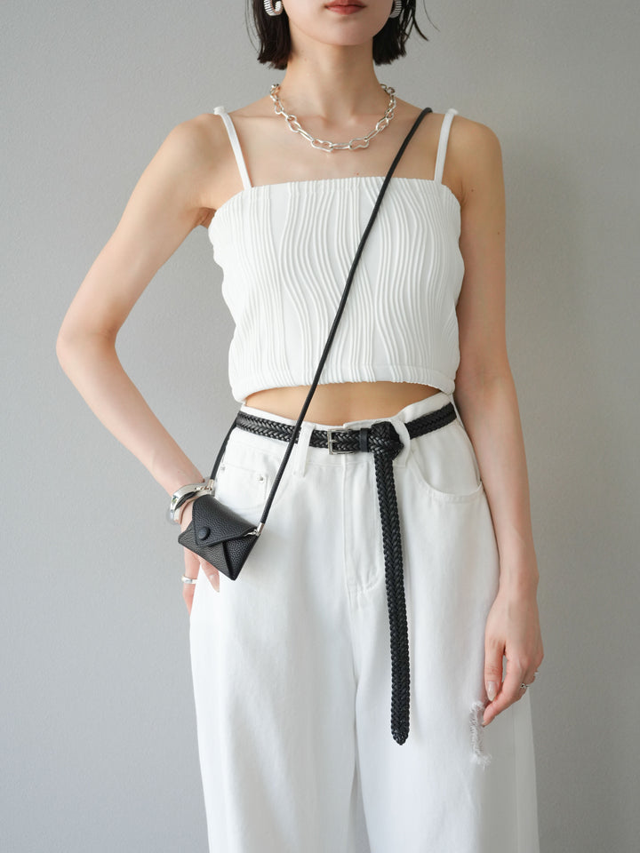 [SET]ウェーブパイピングカップ付ベアキャミソール+ウェーブパイピングカップ付ベアキャミソール(2set)