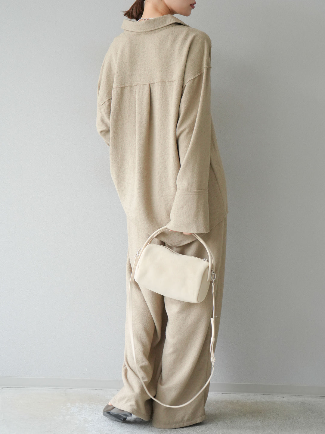 [予約]ネップワイドパンツ/ベージュ