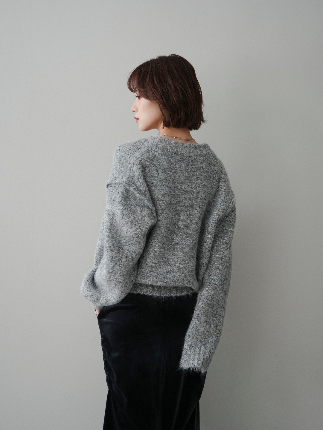 [SET]ミックスヤーンダブルZIPニットカーディガン+ミックスヤーンダブルZIPニットカーディガン(2set)