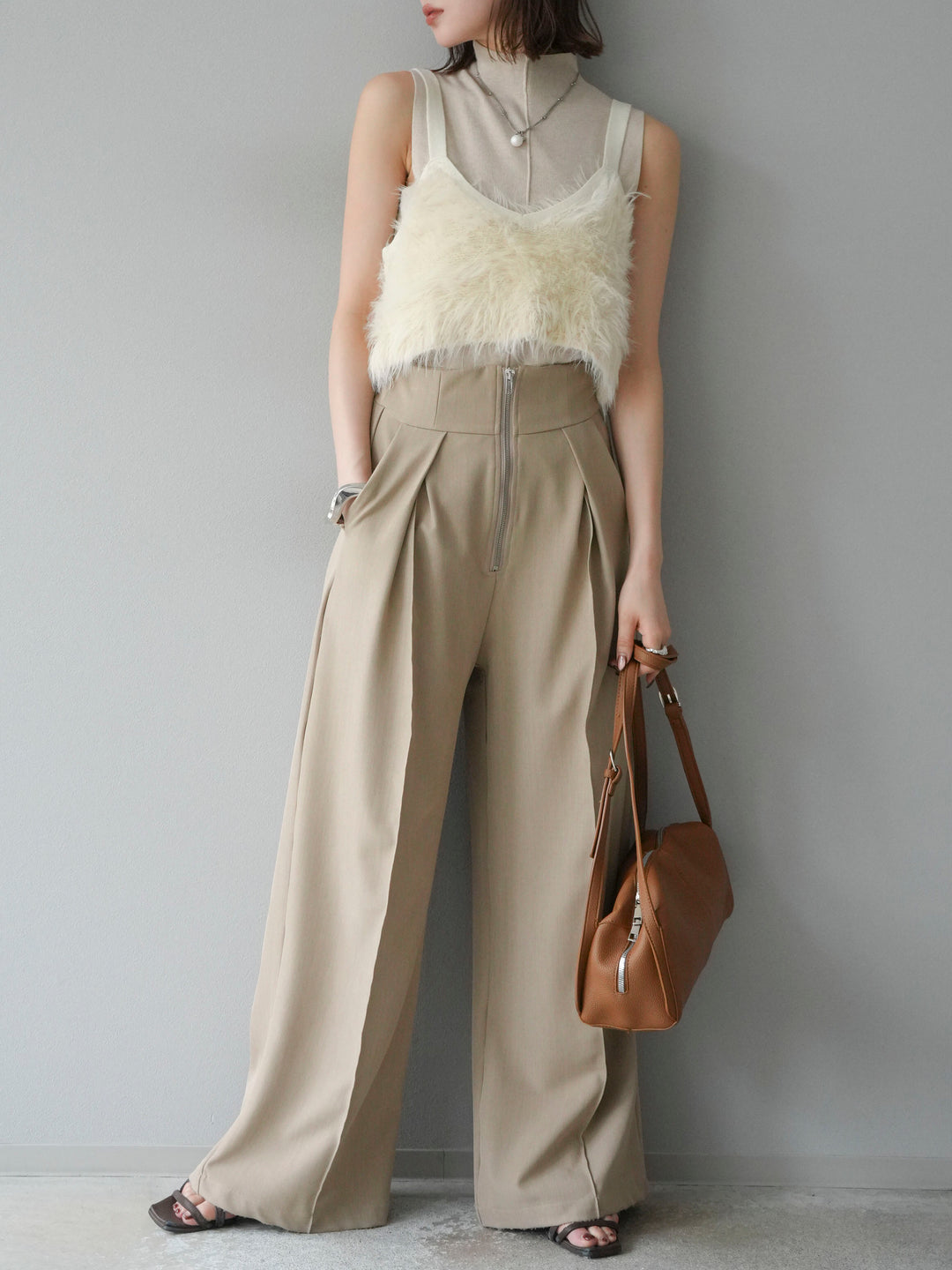 [予約]シャギーニットビスチェ/アイボリー