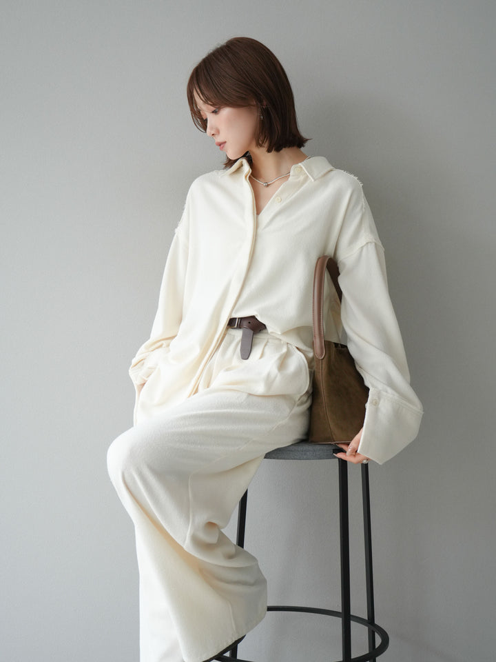 [予約]ネップオーバーシャツ/アイボリー