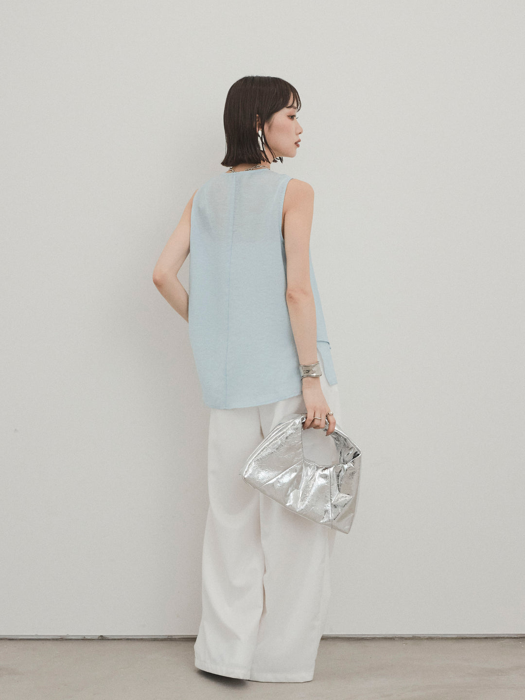 [預購] Design Loop 側邊褶褲/白色