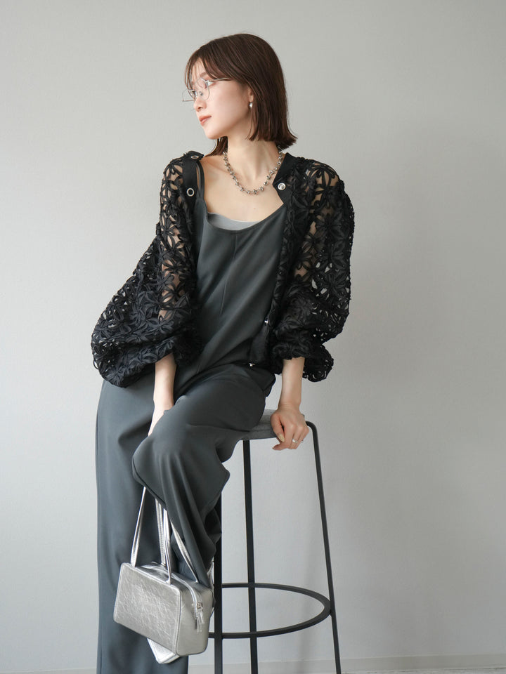 [予約]テープレースシアーブルゾン/ブラック