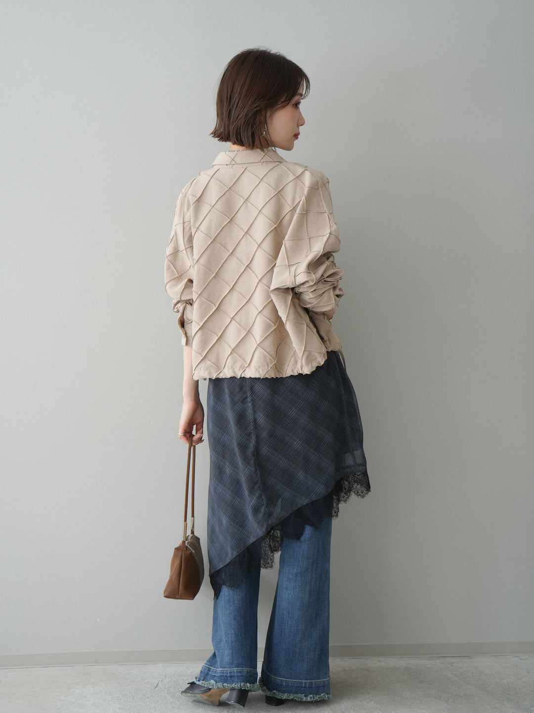 [予約]フリンジデザインセミフレアデニム/blue