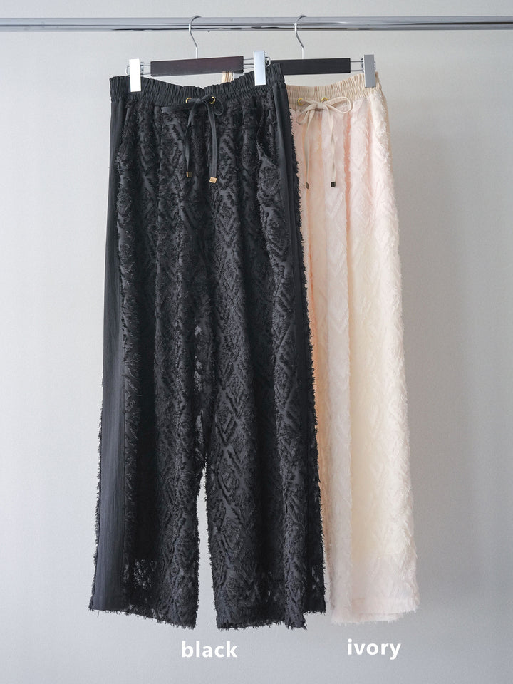 [SET]フリンジレイヤードVネックノースリーブ+フリンジイージーストレートパンツ(2set)