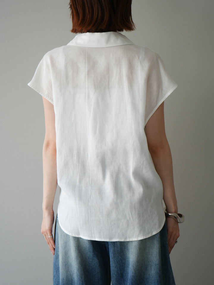 [予約]フレンチツイストドレープシャツ/white