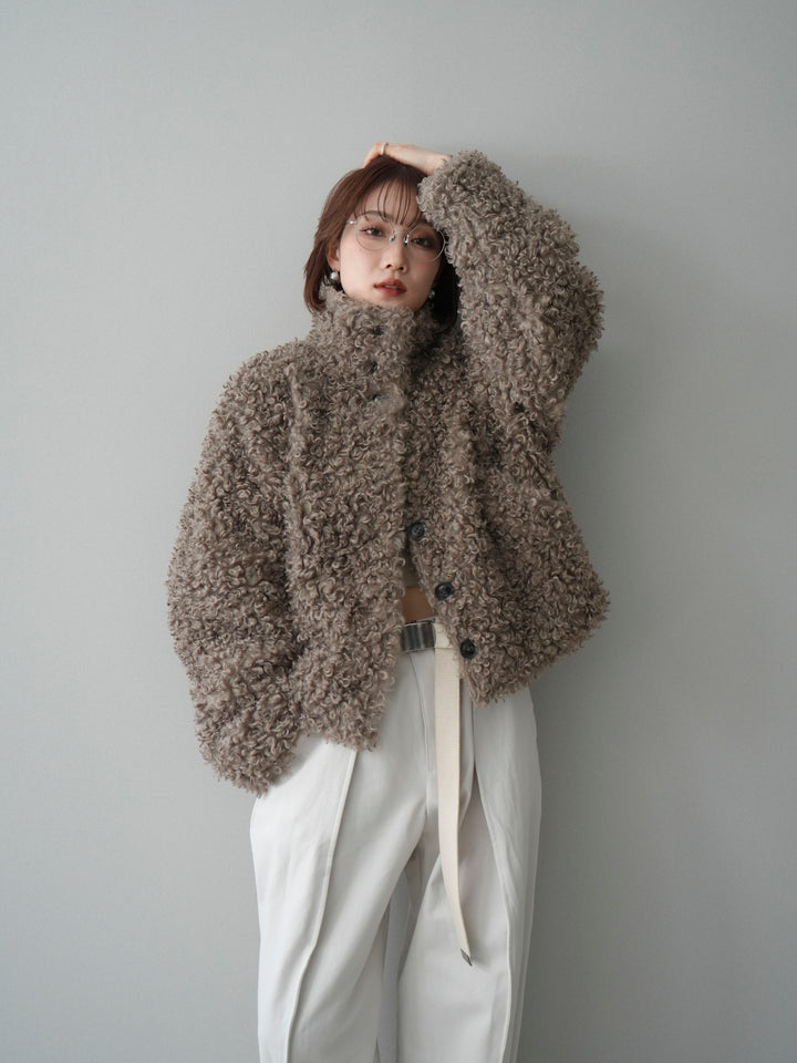 [SET]プードルファーミドルスタンドブルゾン+コットンツイルカーブパンツ(2set)