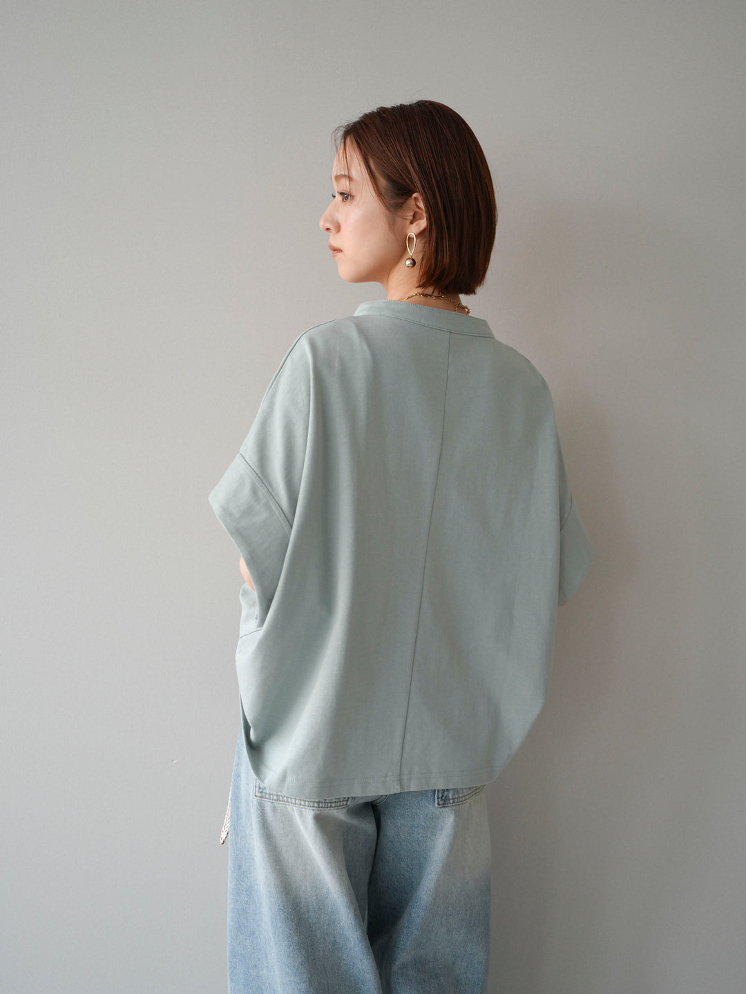 [予約]スキッパーワイド半袖トップス/mint