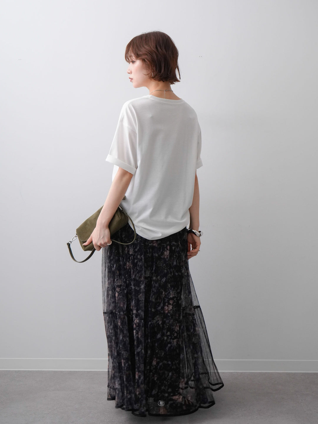 [SET]ニュアンスフォトTEE+フラワーチュールギャザースカート(2set)