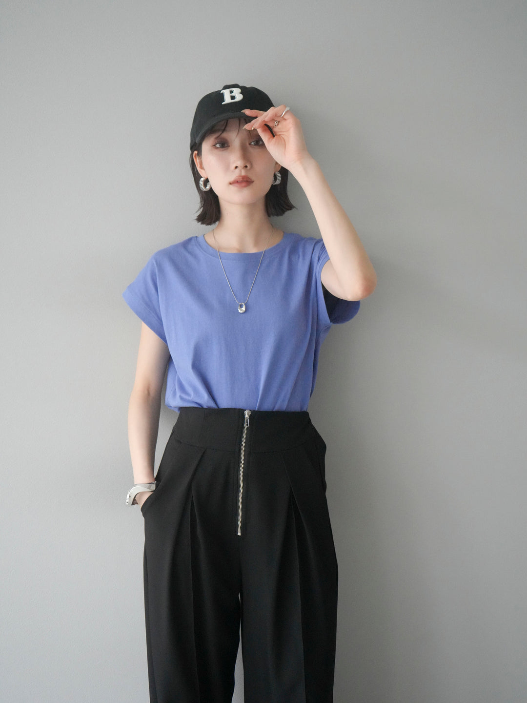 [予約]フレンチスリーブTシャツ/ブルーパープル　