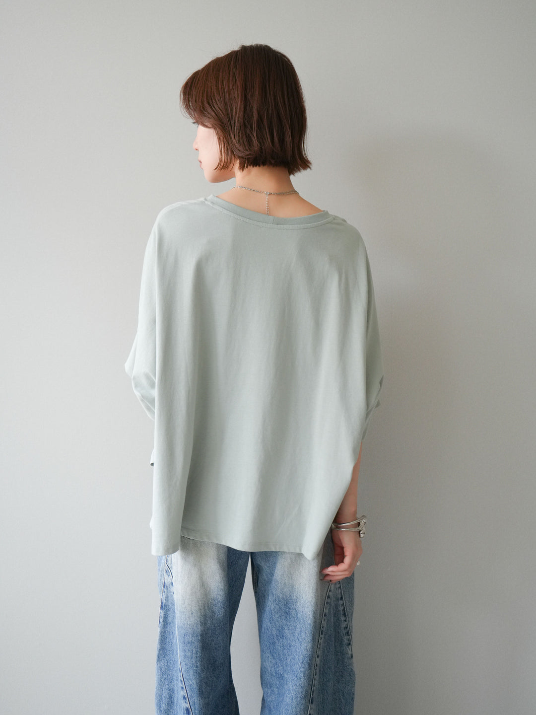 [SET]ドルマンワイドフレアトップス+ダメージカーブワイドデニムパンツ(2set)