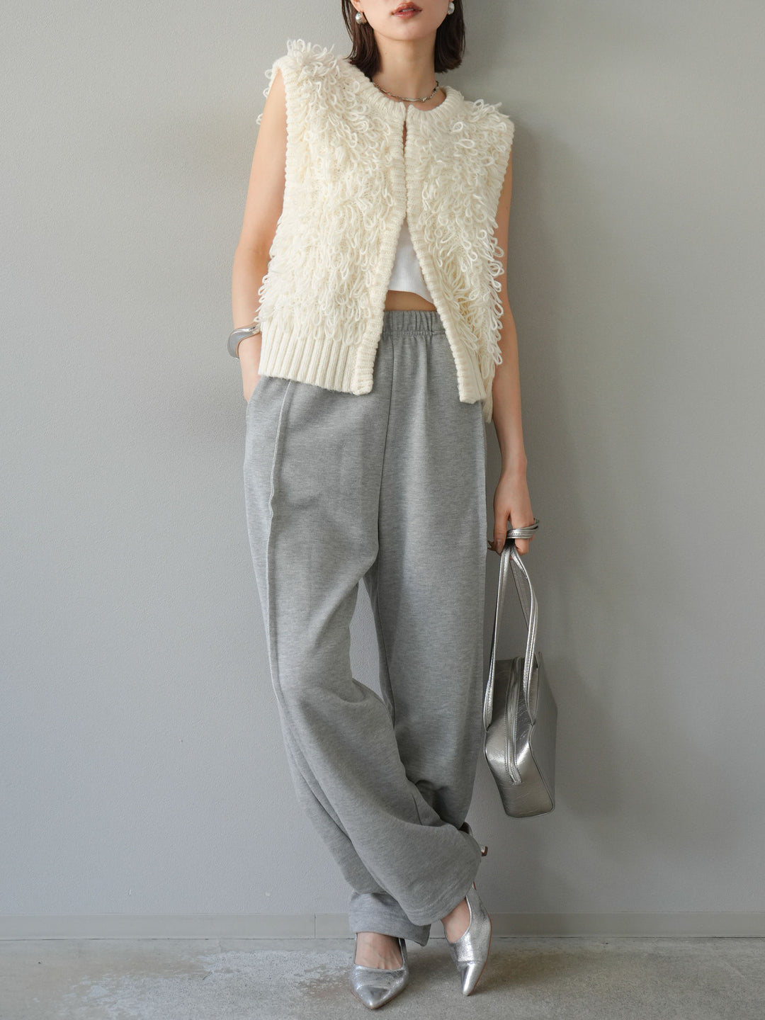 [予約]ループデザインホックベスト /アイボリー