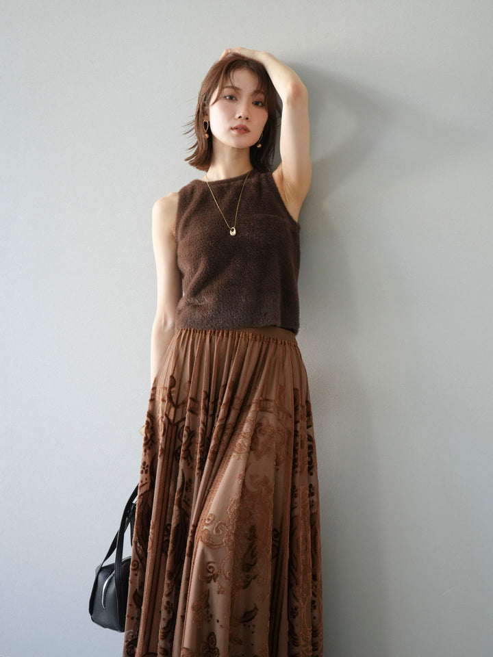 [予約]シャギーニットタンクトップ/ブラウン