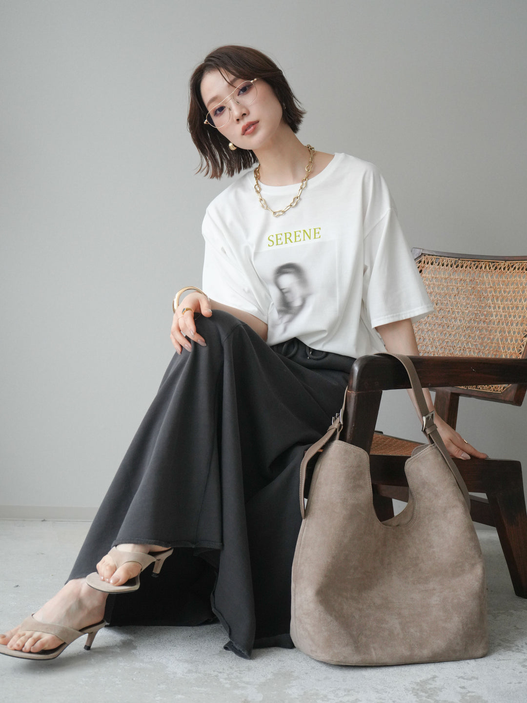 [SET]ブラーアートフォトTシャツ+選べるアクセセット(2set)