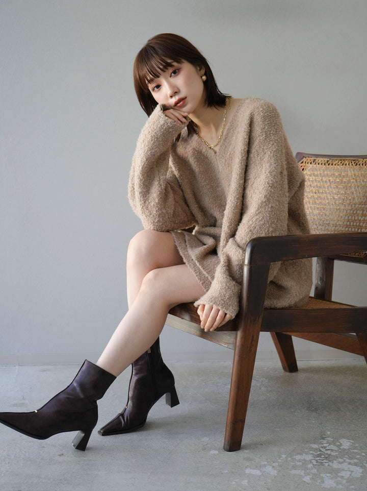 [SET] 橢圓針織衫 & 迷你裙 SET UP