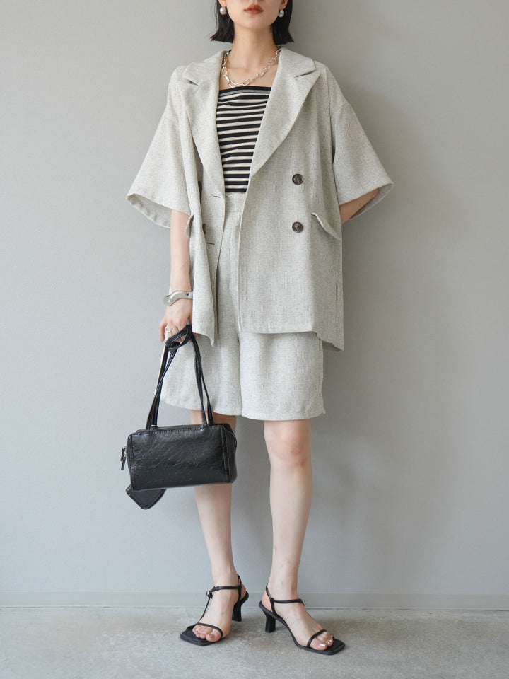 [SET]サマーツイードハーフジャケット+サマーツイードハーフパンツ(2set)