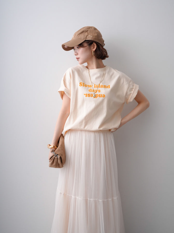 [予約]フロッキーロゴTEE/beige