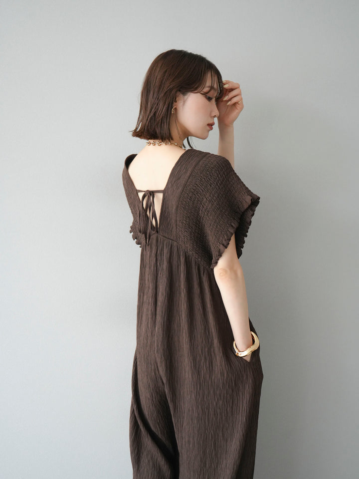 [SET]楊柳シャーリングサロペット+楊柳シャーリングサロペット(2set)