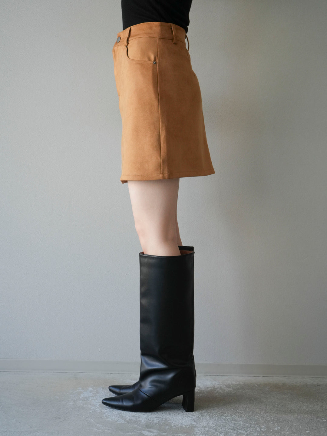 [予約]スエードペチパンツ付ミニスカート/ベージュ