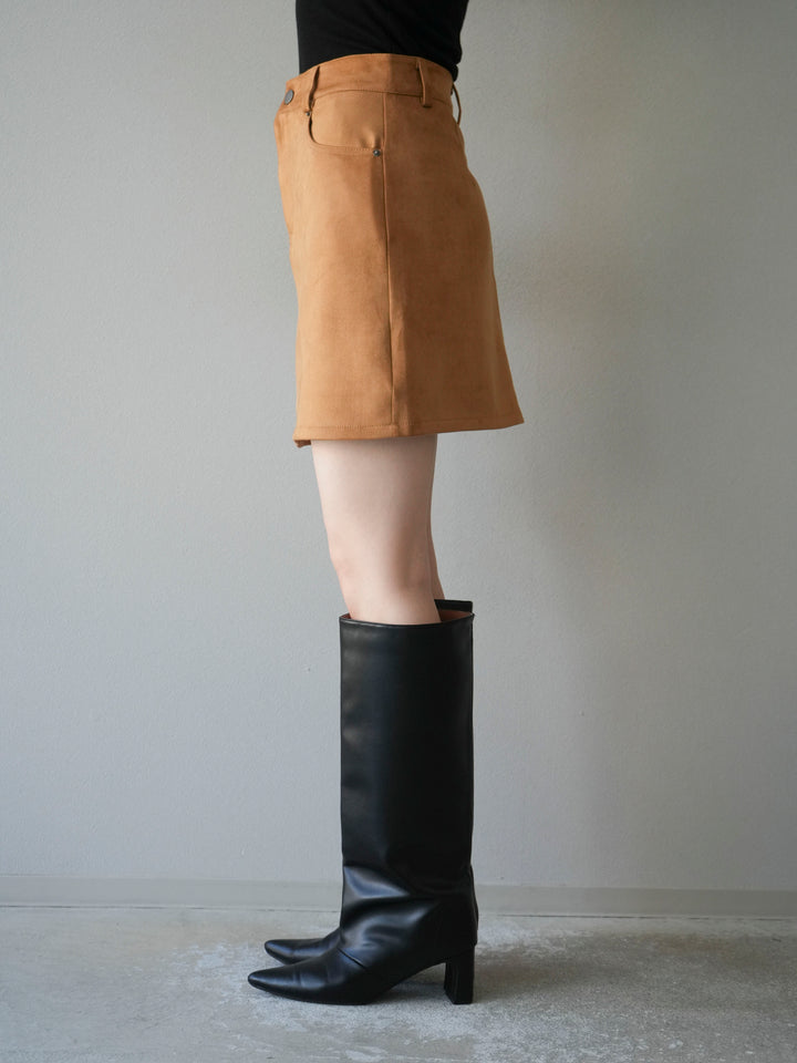 [予約]スエードペチパンツ付ミニスカート/ベージュ