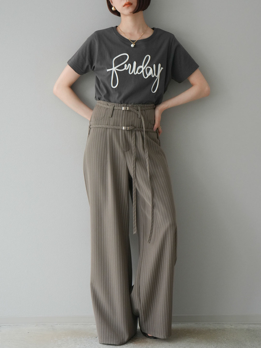 [予約]コードロゴTシャツ/チャコール