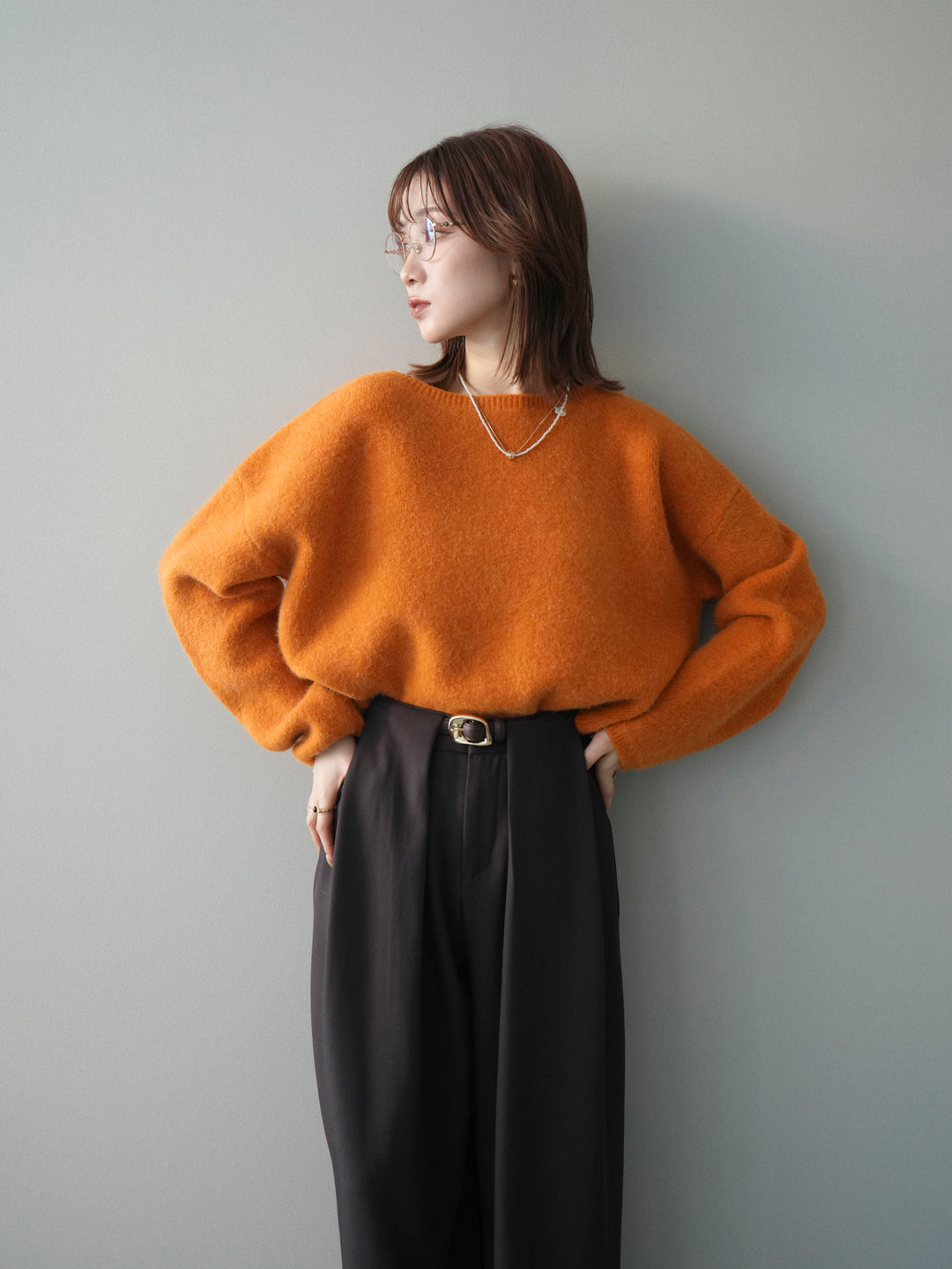 [SET]アンゴラタッチボートネッククロップドプルオーバー+アンゴラタッチボートネッククロップドプルオーバー(2set)