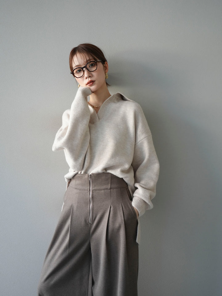 [予約]スキッパーオーバーニットプルオーバー/oatmeal