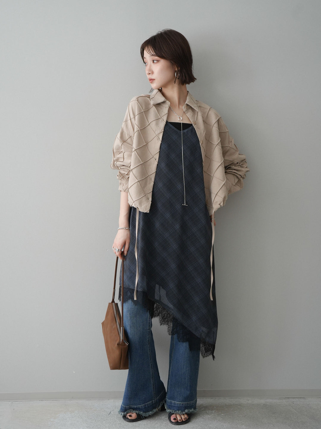 [予約]フリンジデザインセミフレアデニム/blue