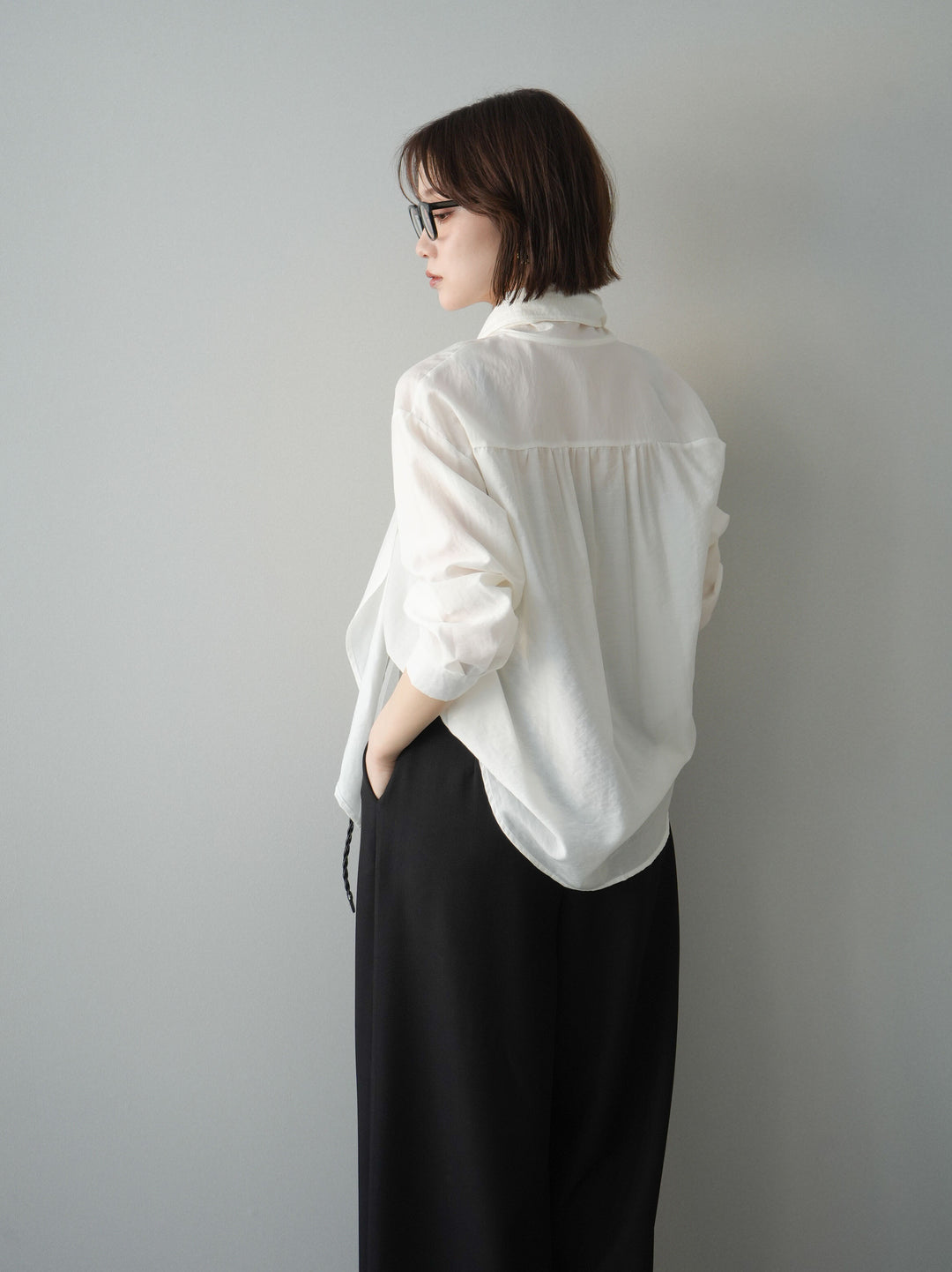 [予約]シアーボウタイブラウス/ivory