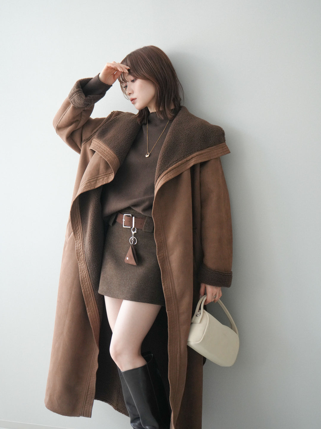 [予約]BIGカラームートンコート/brown