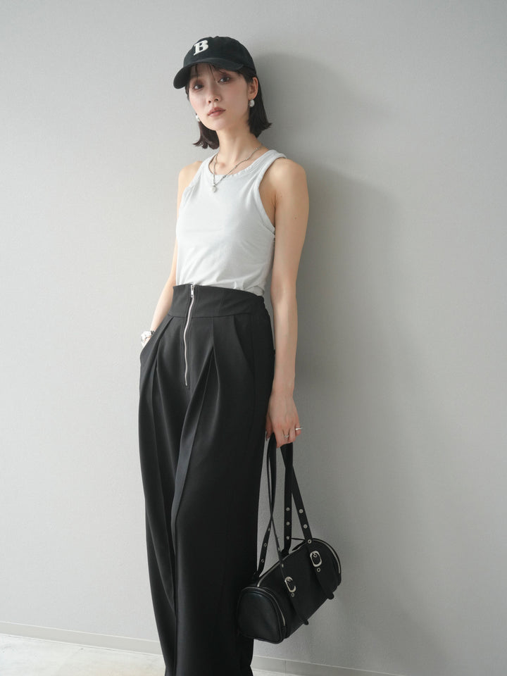 [予約]カップ付きラメアメスリブラトップ/オフ