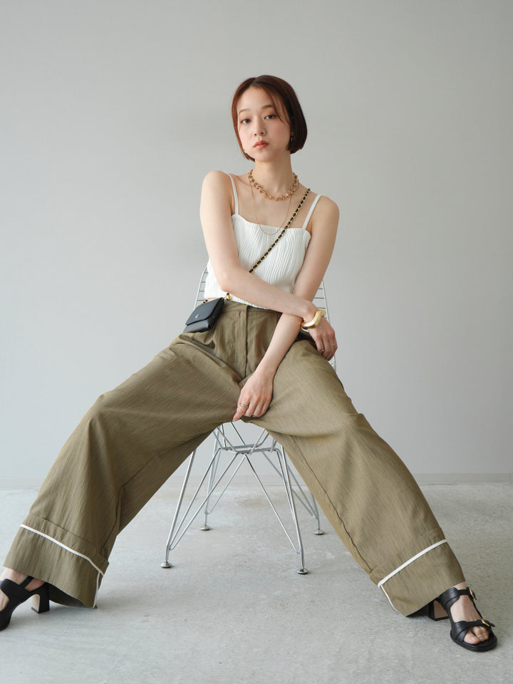 [預購]波浪滾邊杯裸色吊帶背心/可脫