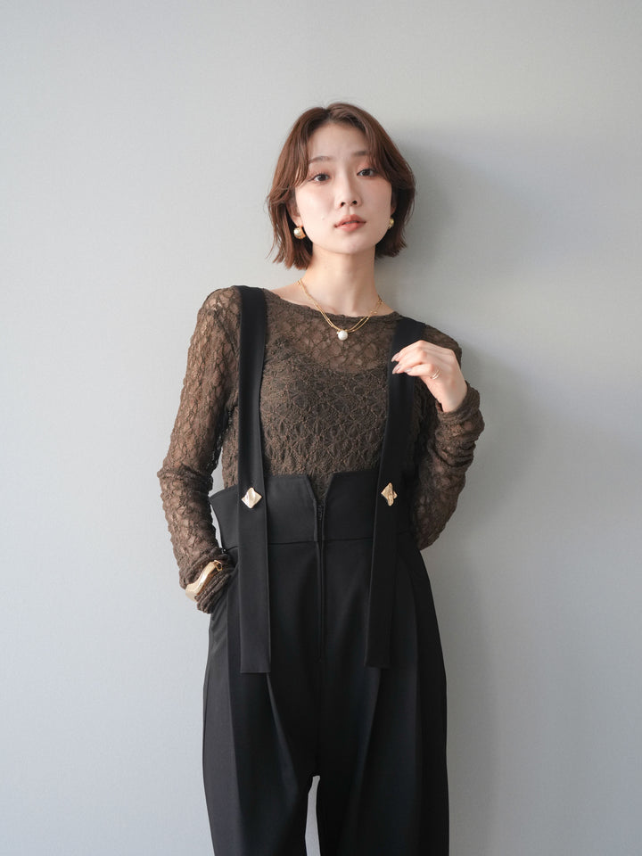 [予約]バックラウンドジャガードレーストップス/brown