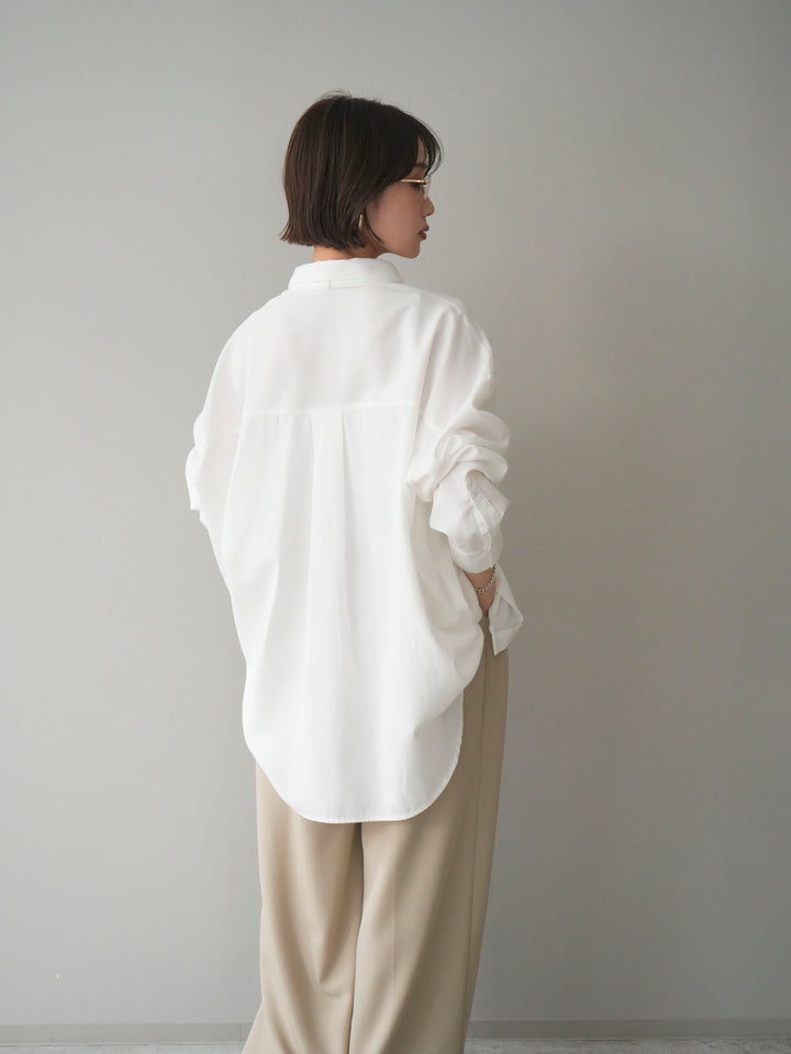 [予約]コットンライクボウタイオーバーシャツ/offwhite